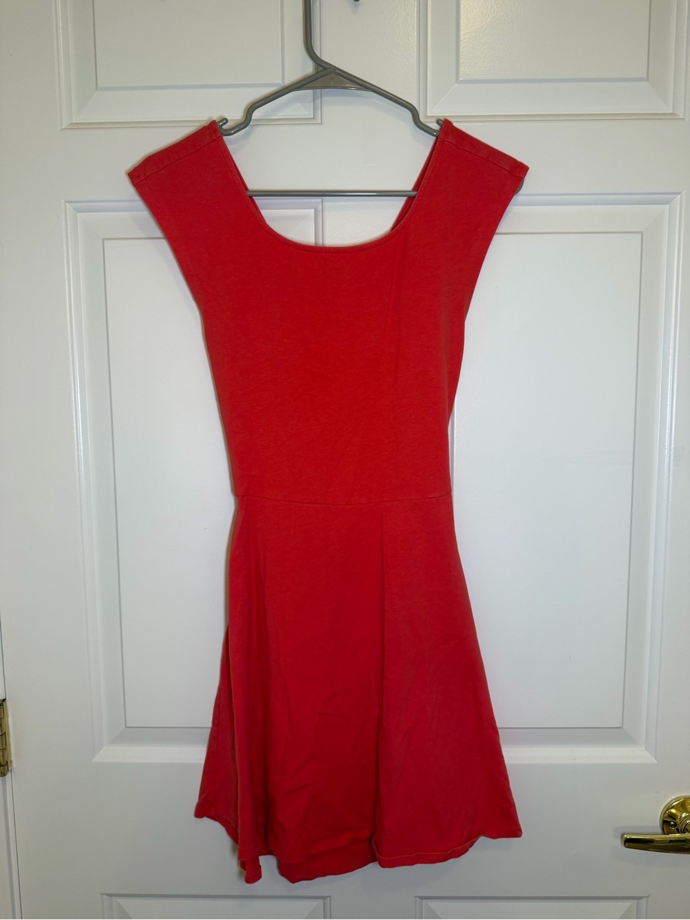 American Eagle Outfitters Coral Skater Scoop Neck Fit & Flare Mini Dress
